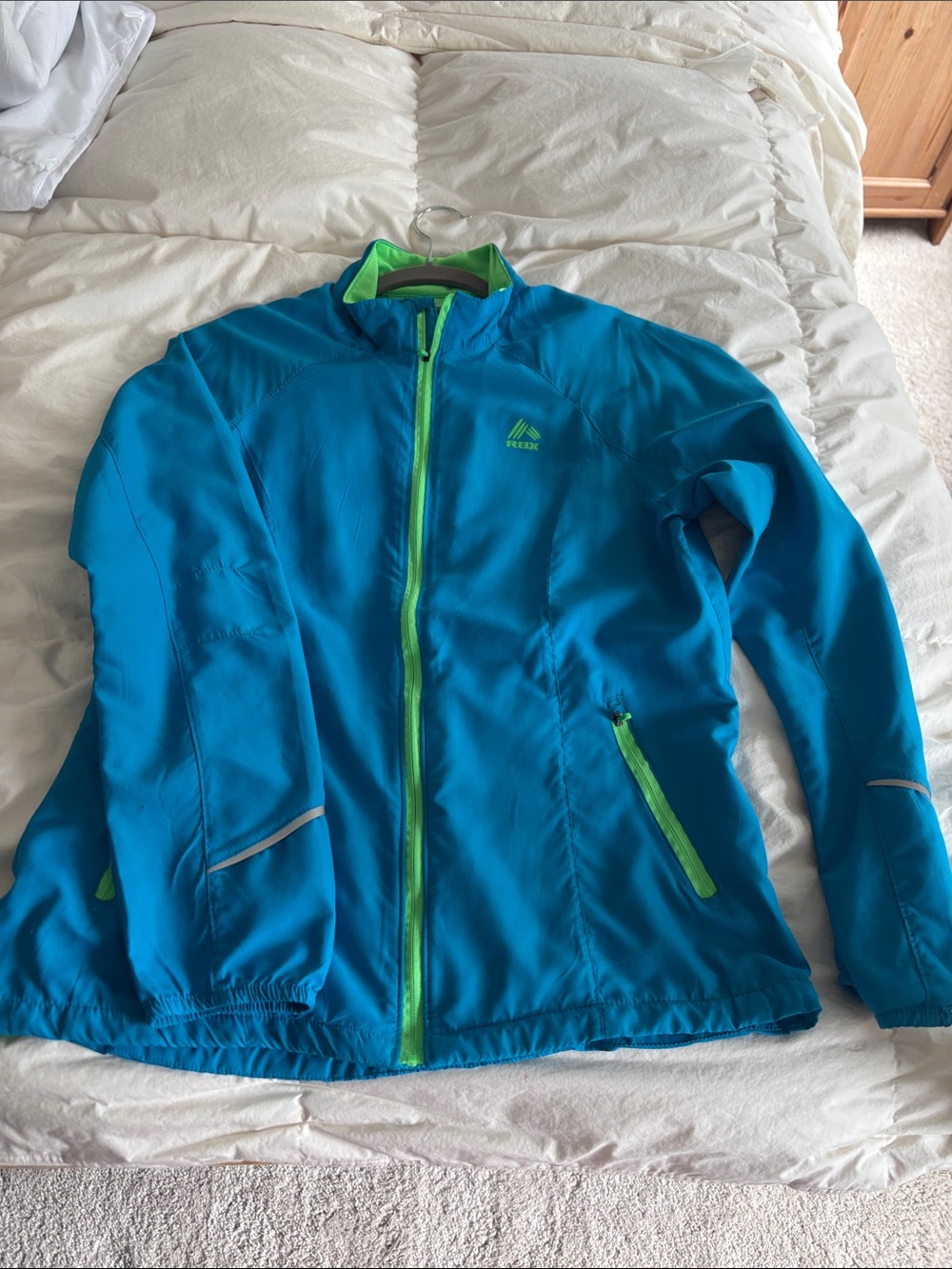 Reebok Teal Blue Jacket with Lime Green Accents